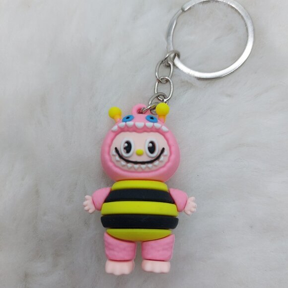 2/$19  Labubu bee outfit pink keychain - Picture 2 of 7